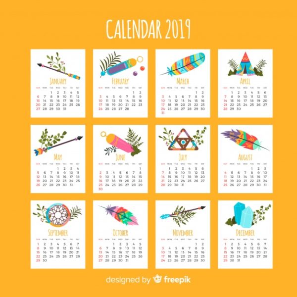 Calendrier style indien